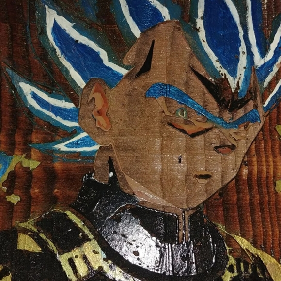 Hand carved and painted wood plaque - Picture 2 of 4